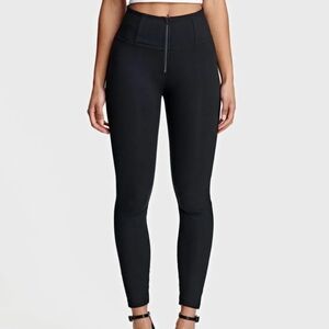 Freddy women's WRUP shaping faux vegan leather high rise zip up slim leg pants